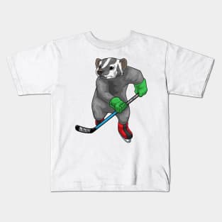 Honey badger Ice hockey Ice hockey stick Kids T-Shirt